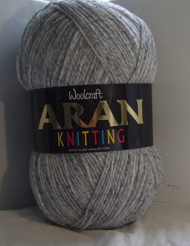 Aran Yarn 25% Wool 400g Balls x2 Storm 897